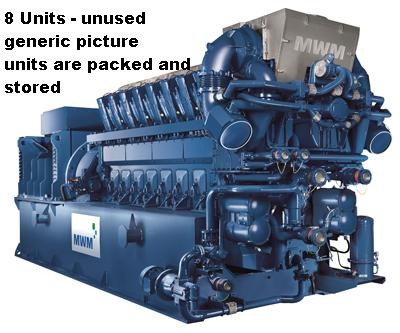 31 MW MWM Gas Engines 8 units 3880kw unused ( 2 remaining units only )