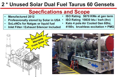 TAURUS 60 SoLoNox UNUSED 2012 T7901 2(two) units